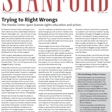 Trying to Right Wrongs: Stanford Magazine Article